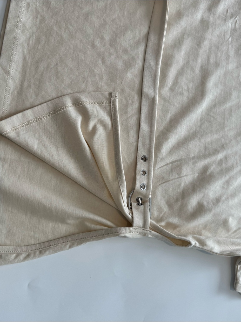 Zara Beige Side-Tie Short Sleeve Tank - Picture 7 of 7
